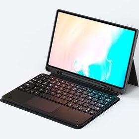 Resim Aksesuarcim Samsung Galaxy Tab S10 FE Plus SM-X620 X626B ile Uyumlu Kılıf Klavyeli Kalem Bölmeli Bluetooth Bağlantılı Standlı Tablet Kılıfı Siyah 