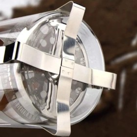 Resim Ahşap Detaylı 350 ml Cam French Press 