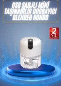 Resim Mini El Rondosu Şarjlı Doğrayıcı Taşınabilir Rondo Blender 250 Ml 