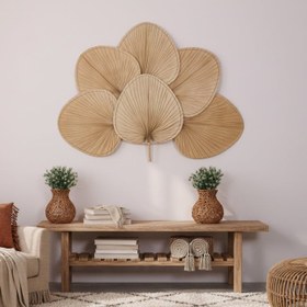 Resim Doğal Palmiye Duvar Ve Yatak Başı Dekoru 155x115 cm - 55cm x 70cm 