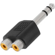 Resim 6.35mm 1/4 Erkek Stereo to 2RCA Dişi Çevirici Adaptör 