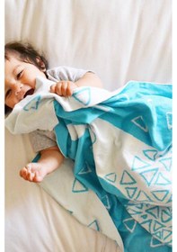 Resim Organik Triko Bebek Örtüsü, Lama 80x90 , Turkuaz 