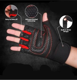 Resim BGA Bisiklet eldiveni spor halter fitness bilek sarış bantlı egzersiz eldiveni 