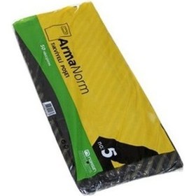 Resim Takviyeli Poşet Çanta Siyah Diagonal No 5 50Li 5 Paket 