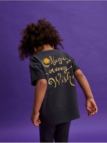 Resim Lolliboomkids Yeni Sezon Yıldızlı Karakter Baskılı Fitilli Taylı T-shirt Alt Üst Takım Sırt Yazı Baskı Detaylı Koyu Bej 