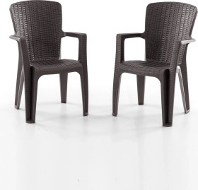 Resim Side 2'li Rattan Sandalye Kahve Kahve 