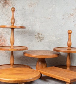 Resim Justwood 5li 3 Katlı, 2 Katlı Kek Standı, 29 Cm Pastalık, 29 Cm R 