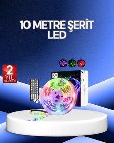 Resim 10 Metre Smart Şerit Led Bluetooth Telefon Kontrollü Usb Enerjili Çok Renkli 