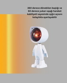 Resim Nrzsnt 360 Ayarlanabilir Başlıklı Astronot Gece Lambası Sıcak Işık 