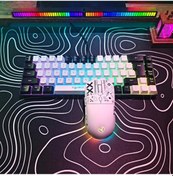 Resim Honeybeeshop Hxsj 60 Beyaz Klavye Fare Seti Rgb 68 Tus Kablolu Kablosuz 3 Modlu Tasinabilir Diğer 
