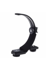 Resim OEM Marka Ls39 L Tipi Çift Kızaklı Işık Flaş Mikrofon Tutucu 