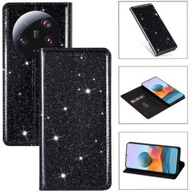 Resim Xiaomi 13 Ultra İçin Parıltılı Kapak Cüzdan Manyetik Kapama Pu Deri Kartlık 