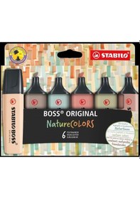 Resim Stabilo Boss Nature Colors 6'lı Fosforlu Kalem Set / 51001583 Ahşap - Kırmızı 