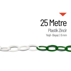 Resim İleri Trafik Plastik Zincir 6 mm Yeşil-Beyaz 25 M 