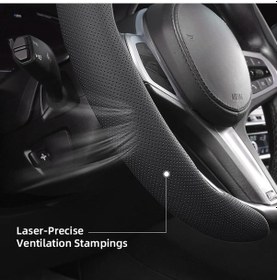 Resim Xuweiwei Toyota Direksiyon Kılıfı 2 Parça Mocha Brown Kaymaz Nefes Alabilir Pu Deri Dayanıklı Moka Kahvesi 