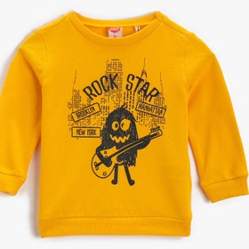 Resim Erkek Bebek Baskılı Sweatshirt Pamuklu 