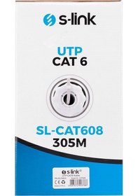 Resim S-Link Sl-Cat608 305 Metre Gri Internet Kablosu Utp Cat6 Kablo 