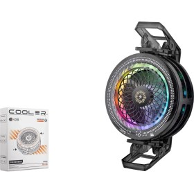 Resim Uravas Store Klipsli Telefon Soğutucu Fan Rgb Isı Göstergeli Siyah TH29 