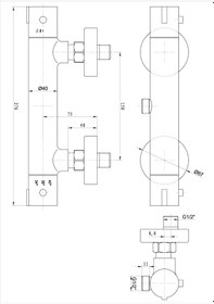 Resim Fause Ktb102-B Siyah Termostatik Banyo Duş Bataryası Mat Siyah 