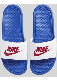Resim Nike Futura Benassi Slide Blue-white-red Unisex Mavi-beyaz Terlik Tek Bantlı Mavi - Beyaz 