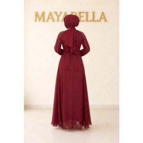Resim MayaBella Maya Bella Kolları Işlemeli Tesettür Abiye 