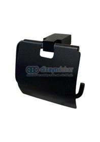 Resim Mat Siyah Lüks Wc Kağıtlık 