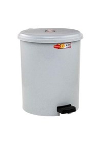 Resim Omnipazar Sy-4232 Gri Pedallı Yuvarlak Çöp Kovası İç Kovalı 25 Litre Gri 