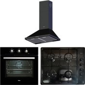 Resim Teka Chef 3 Ankastre Set (HE 715 BK FIRIN HLX 60 AI AL BK OCAK DBT 60 BK DAVLUMBAZ) Siyah 640004 