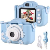 Resim Mufunye 1080p Çizgi Film Çocuk Dijital Kamerası, 20 Megapiksel Lens, 2,0 İnç Ips Ekran, Mavi Kedilerin Fotoğraf Ve Videolarını Çekebilir 