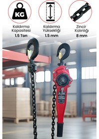 Resim Hubzug 1.5ton 1.5 Metre Gpht15t 