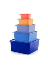 Resim Tupperware Kare Saklama Kabı 5'Li Çok Amaçlı Kutu Renkli Hsgl 