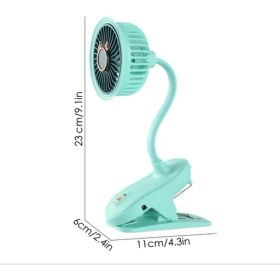 Resim Taşınabilir Mini Klips Bebek Arabası Fanı, Fan Elektrikli Soğutma Hava Sirkülatöründe 360 Derece Dönebilen Klips 