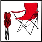 Resim Uyguna-yakala Kırmızı - Taşıma Çantalı Katlanır Kamp Piknik Sandalyesi - Bardaklıklı -tab.284 Kırmızı 