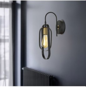 Resim Koza Siyah Eskitme Yatak Başı Aplik Siyah 