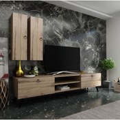 Resim Myniture Home & Living Tv Ünitesi + Duvar Raf Ve Dolaplı Q7822-3 Çırağan 