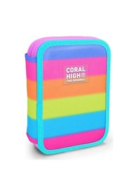 Resim Coral High İki Karlı Organizer Kalemlik - Pembe Turuncu Renk Geçişli, Kız Çocuk/kadın, Pembe Turuncu Renk Geçişli Pembe - Çok Renkli 
