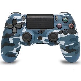 Resim Yaozixa Kamuflaj Mavi Ps4 Kablosuz Oyun Kolu - 6 Eksenli Jiroskop, 3.5mm Ses Portu, Işıklı Şerit Ve Ergonomik Tasarım 