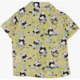 Resim Jack Lions Erkek Çocuk Gömlek Eğlenceli Pandacık Desenli 1.5-5 Yaş Fıstık Yeşili 