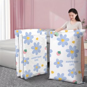 Resim 5/7 adet Yer Tasarrufu Vakum Depolama Çantaları, Çok Amaçlı Fermuarlı Plastik Sıkıştırma Çantaları, Giysiler, Yastıklar, Battaniyeler, Yorganlar, Yatak Takımları, Elektrik Gerektirmez, Sızdırmaz Hava Geçirmez Organizasyon Çantaları için Seyahat 