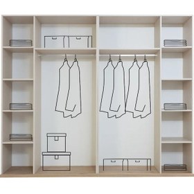 Resim Eris Modern 6 Kapaklı Aynalı Gardırop Dolap 