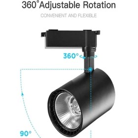 Resim Led Projem 30W LED Ray Spot Siyah 4 Adet ve 1 Metre Ray Set 