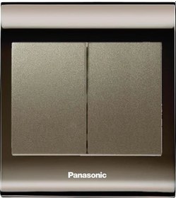 Resim Viko Panasonic Thea Blu İkili Anahtar, Çerçeve Una+füme, Kapak Dore 