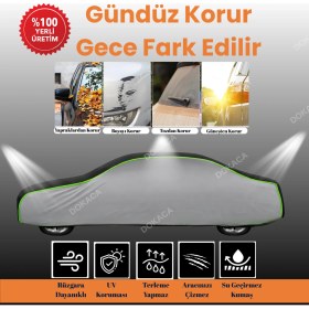 Resim Dokaca Neo Gri.siyah.gri Neon Fitilli Mazda 323 1 Uyumlu Araba Brandası Koruma Örtüsü 