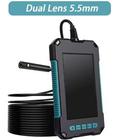 Resim Butik Ekranlı Çift Kameralı 10 Mt Hafıza Kart Destekli Sert Kablo Yılan Endoskop Kamera 5.5 Mm 4.3 Inc 