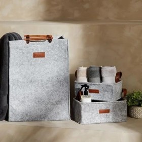 Resim Concept Dodie Keçe Çamaşır Sepeti Açık Gri 29.5X37.5X52.5 