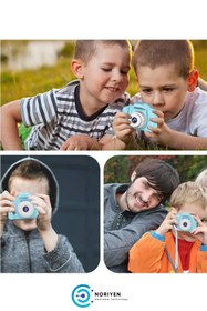 Resim Noriyen Yeni Nesil Çocuk Dijital Mini Fotoğraf Makinesi Kız Çocuklar İçin 1080p HD Ekran Kamera Selfie 