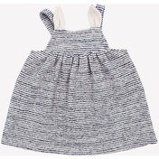 Resim Ozmoz Ozmoz Kız Bebek Kulak Detaylı Askılı Robadan Çizgili Elbise 