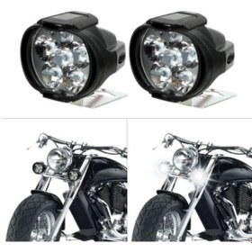 Resim Evrensel 2 Adet Motosiklet Far Scooter Sis Spot Işık Led 
