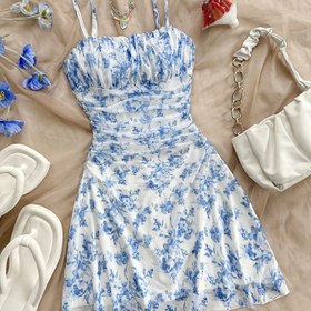 Resim Kadınlar için Yeni Çiçek Desenli Halter Elbise, Moda ve Şık, Her Mevsime Uygun 