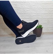 Resim M.p 1669 Siyah İçten Gizli Topuk 7cm Taşlı Kadın Spor Ayakkabı 001 